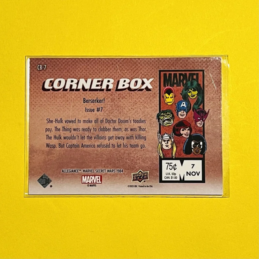 2024 Upper Deck Marvel Allegiance Secret Wars Corner Box #CB-7 Comic Covers Card